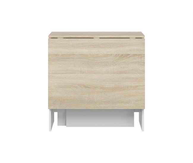 Conforama Mesa de cocina ETNA extensible DM 77x31/140cm natural y blanco