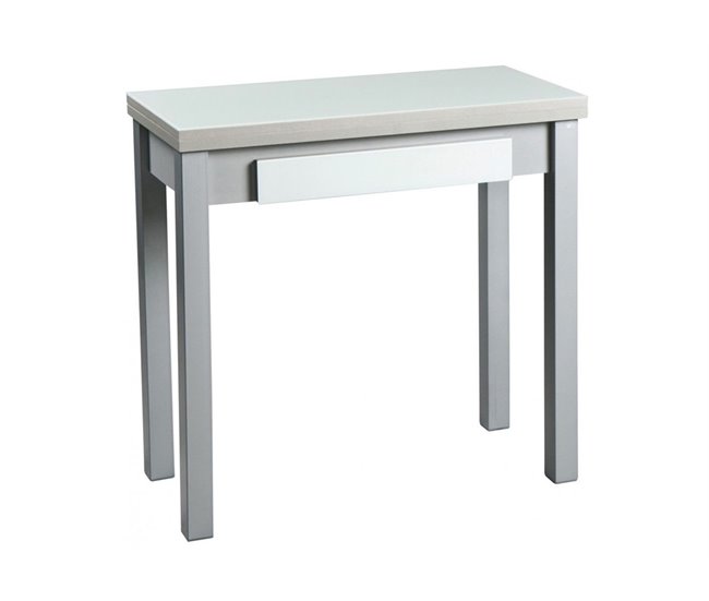 Conforama Mesa de cocina extensible CONFOR LIBRO blanca
