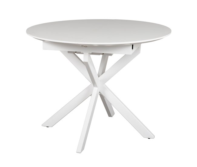 Conforama Mesa De Cocina Extensible ELIPSE 100/130x100cm Blanca