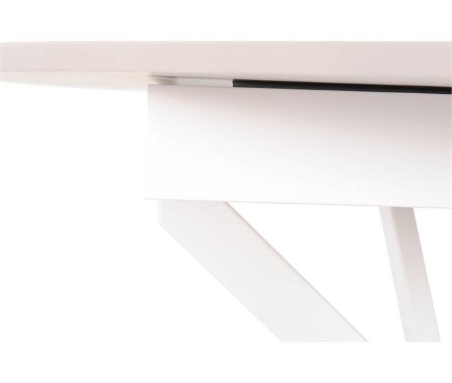 Conforama Mesa De Cocina Extensible ELIPSE 100/130x100cm Blanca