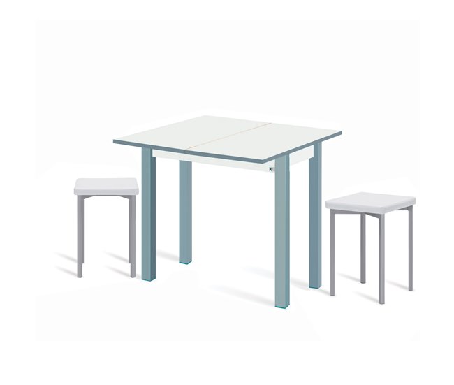 Conforama Mesa De Cocina Extensible Libro B-BOOK BLANCA 80x40(80)cm