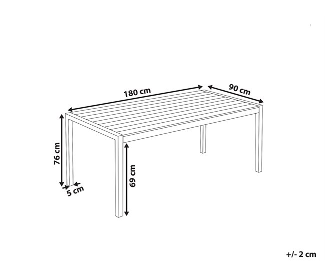 Conforama Mesa De Comedor De Metal Blanco/plateado 180 X 90 Cm VERNIO