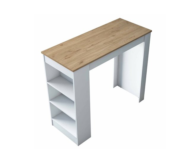 Conforama Mesa de comedor Dpanucc Estante de cocina Consola de comedor Estante rectangular fijo 120x50h100 cm Nogal y Blanco