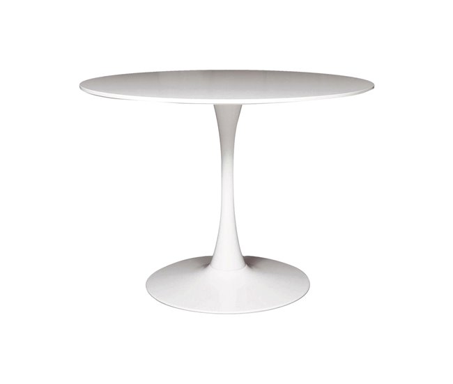 Conforama Mesa de comedor Dpavard Mesa de cocina redonda Mesa de comedor Mesa con tapa multiusos 100x100h75 cm Blanco