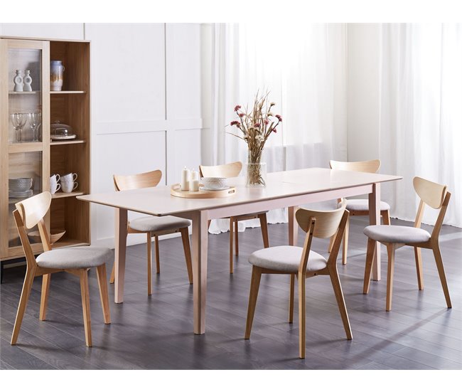 Conforama Mesa De Comedor Extensible De Madera Clara 180/240 X 90 Cm CROSBY