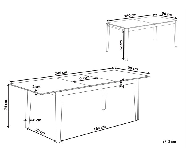 Conforama Mesa De Comedor Extensible De Madera Clara 180/240 X 90 Cm CROSBY