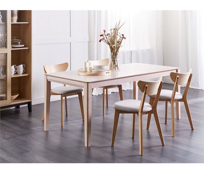 Conforama Mesa De Comedor Extensible De Madera Clara 180/240 X 90 Cm CROSBY