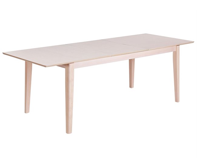 Conforama Mesa de comedor extensible de madera clara 180/240 x 90 cm CROSBY