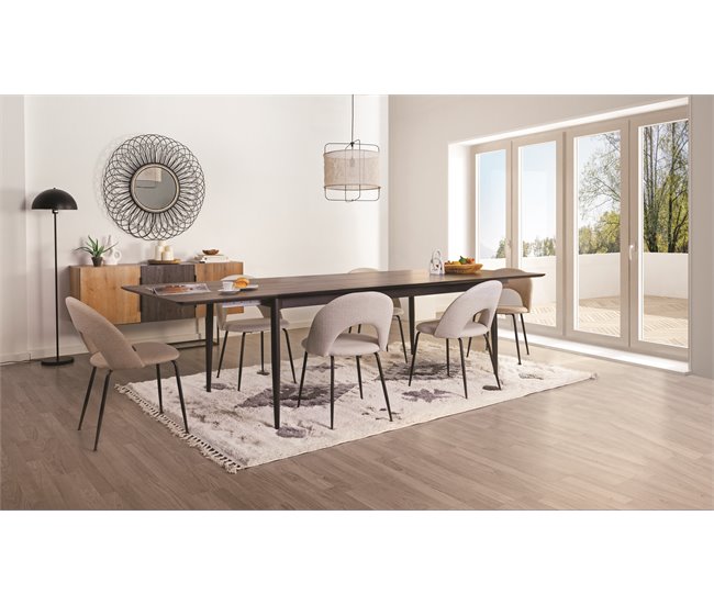 Conforama Mesa De Comedor Extensible Marrón OLYMPIA