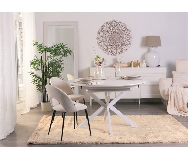 Conforama Mesa De Comedor Extensible Redonda CINTHYA Color Blanco