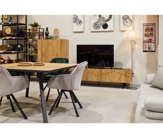 Conforama Mesa De Comedor MILENA Cuadrada 136cm Roble Negro