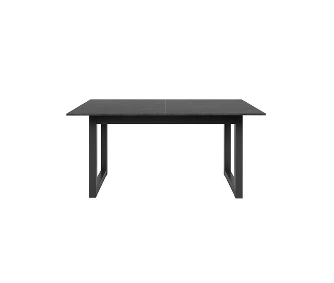 Conforama Mesa de comedor rectangular extensible efecto pizarra y antracita L160-200 cm - AUSTIN