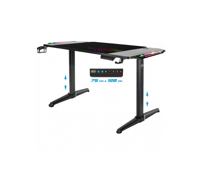 Conforama Mesa De Escritorio Spirit Of Gamer Headquarter 800 Negro Madera MDF 140 X 60 Cm