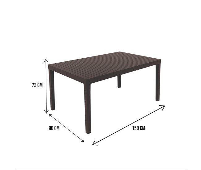 Conforama Mesa De Exterior Danastas Estante De Comedor Rectangular Mesa De Jardín Multiusos 100% Made In Italy 150x90h72 Cm Antracita