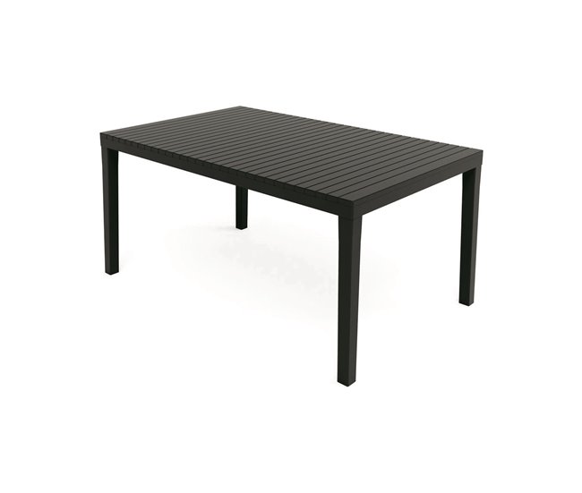 Conforama Mesa de exterior Danastas Estante de comedor rectangular Mesa de jardín multiusos 100% Made in Italy 150x90h72 Cm Antracita