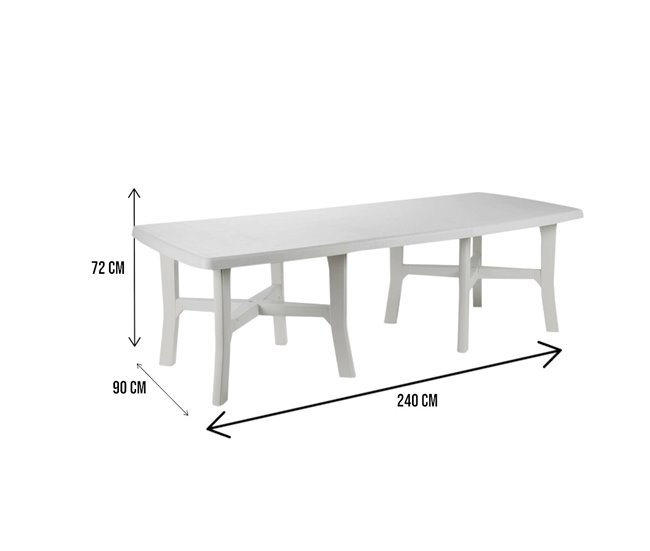 Conforama Mesa De Exterior Dhysa Estante De Comedor Extensible Mesa De Jardín Rectangular Multiusos 100% Made In Italy 160x100h72 Cm Blanco