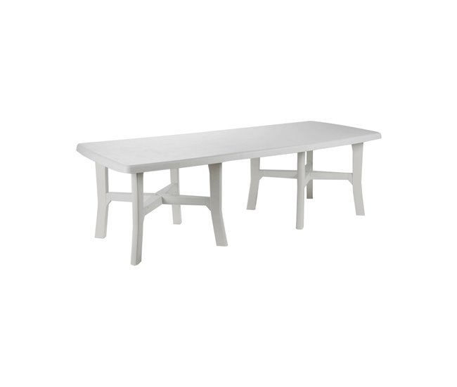Conforama Mesa de exterior Dhysa Estante de comedor extensible Mesa de jardín rectangular multiusos 100% Made in Italy 160x100h72 cm Blanco