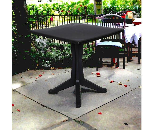 Conforama Mesa De Exterior Dmondel Estante Cuadrado Fijo Mesa De Jardín Multiusos 100% Made In Italy 70x70h72 Cm Antracita