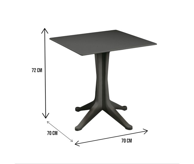Conforama Mesa De Exterior Dmondel Estante Cuadrado Fijo Mesa De Jardín Multiusos 100% Made In Italy 70x70h72 Cm Antracita
