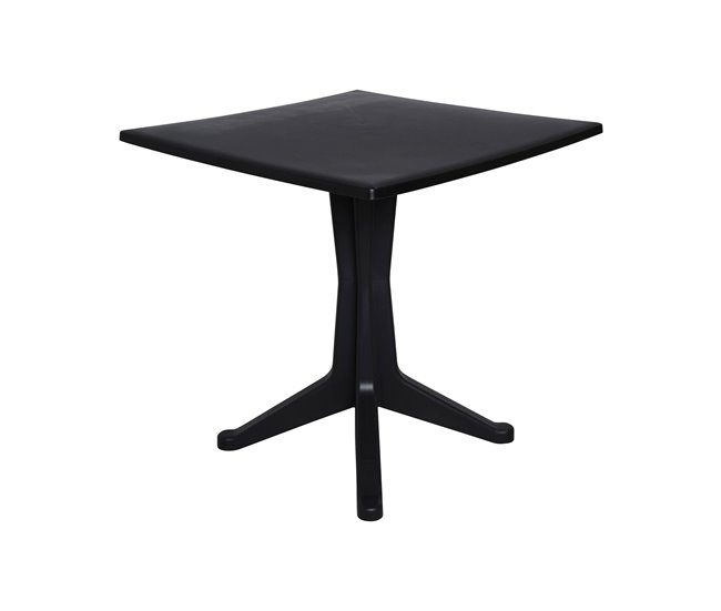 Conforama Mesa de exterior Dmondel Estante cuadrado fijo Mesa de jardín multiusos 100% Made in Italy 70x70h72 cm Antracita