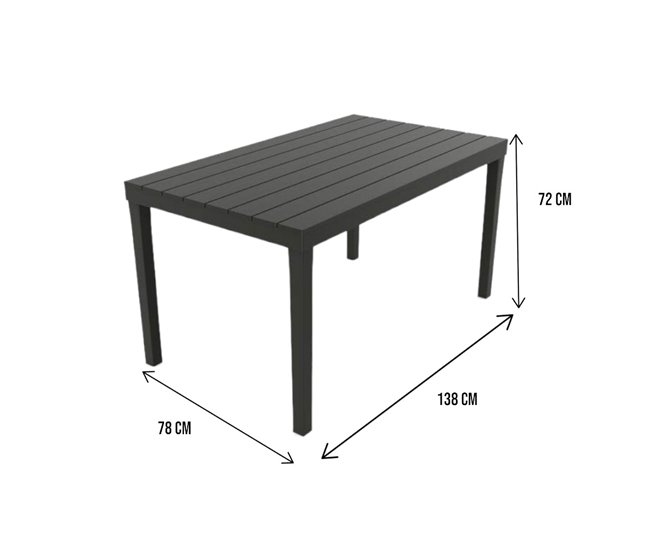 Conforama Mesa De Exterior Dmoto Estante De Comedor Rectangular Mesa De Jardín Multiusos Para Interior Y Exterior 100% Made In Italy 138x78h72 Cm Antracita