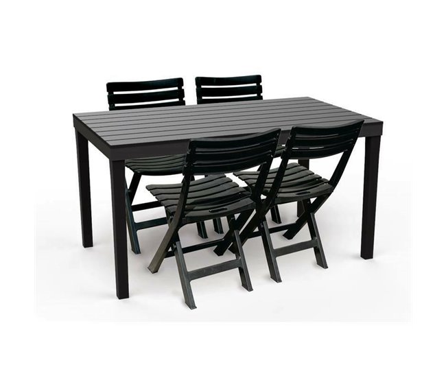 Conforama Mesa De Exterior Dmoto Estante De Comedor Rectangular Mesa De Jardín Multiusos Para Interior Y Exterior 100% Made In Italy 138x78h72 Cm Antracita