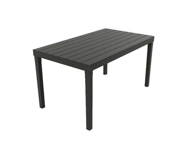 Conforama Mesa de exterior Dmoto Estante de comedor rectangular Mesa de jardín multiusos para interior y exterior 100% Made in Italy 138x78h72 cm Antracita