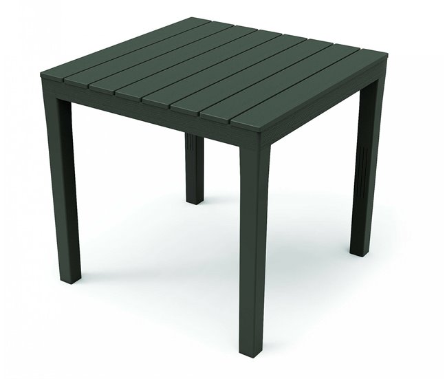 Conforama Mesa de exterior Dmurill Mesa de jardín cuadrada Mesa de centro fija para interior y exterior 100% Made in Italy 100% Made in Italy 78x78h72 cm Antracita