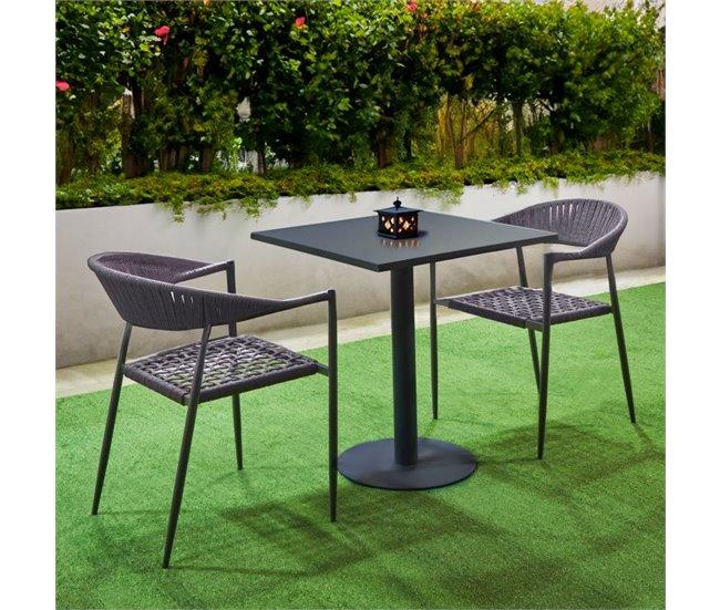 Conforama Mesa De Exterior Glot Antracita 70 X 73 X Cm