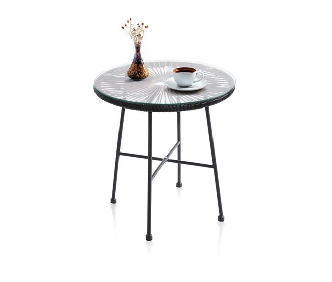 Conforama Mesa de exterior Jone Negro 50 x 52 5 x cm