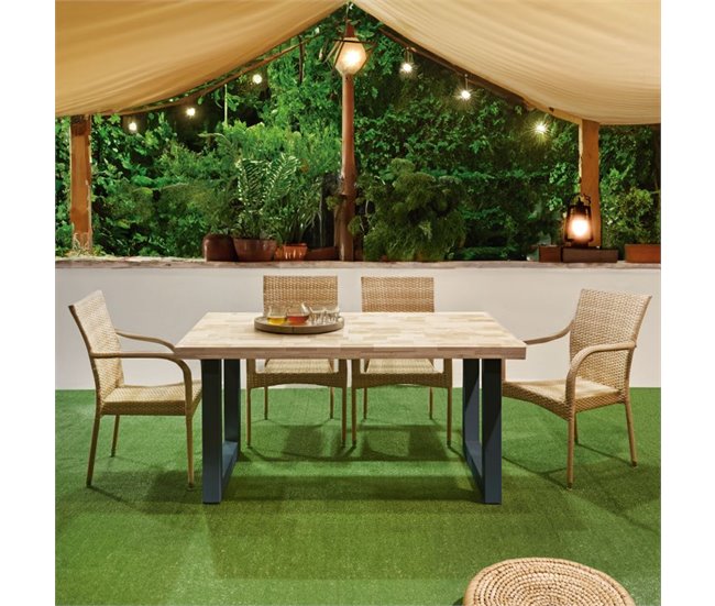Conforama Mesa De Exterior Masi Roble Salvaje - Antracita 160 X X 76 Cm
