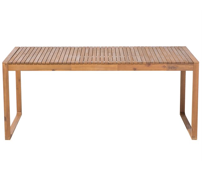 Conforama Mesa De Jardín 180 X 90 Cm Madera Maciza Madera Clara SASSARI