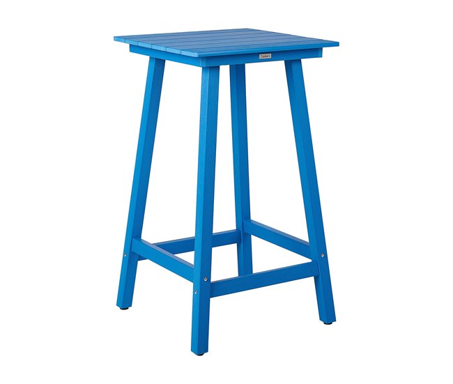 Conforama Mesa de jardín 59x59 cm Madera Azul ADIRONDACK