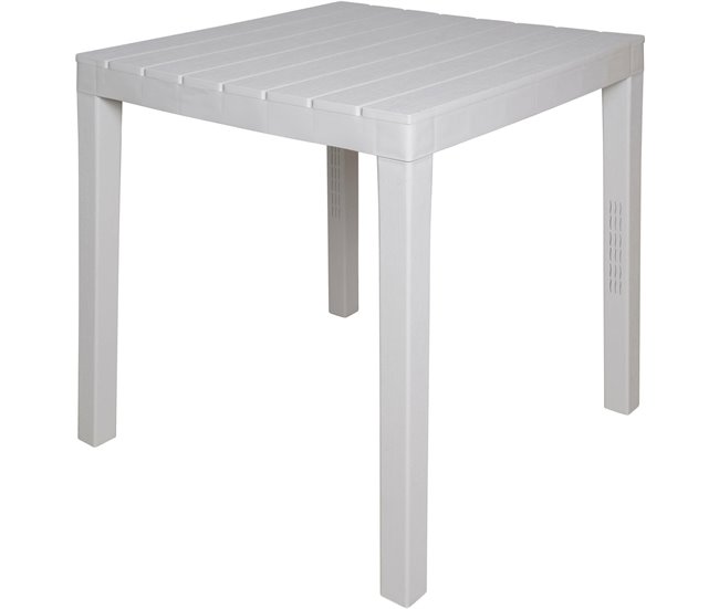 Conforama Mesa De Jardín Daquilan Estante De Jardín Cuadrada Mesa Fija Para Interior Y Exterior 100% Made In Italy 78x78h72 Cm Blanco