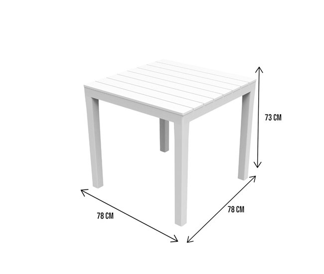 Conforama Mesa De Jardín Daquilan Estante De Jardín Cuadrada Mesa Fija Para Interior Y Exterior 100% Made In Italy 78x78h72 Cm Blanco