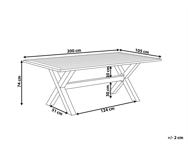 Conforama Mesa De Jardín De Aluminio Beige 200 X 105 Cm CASCAIS