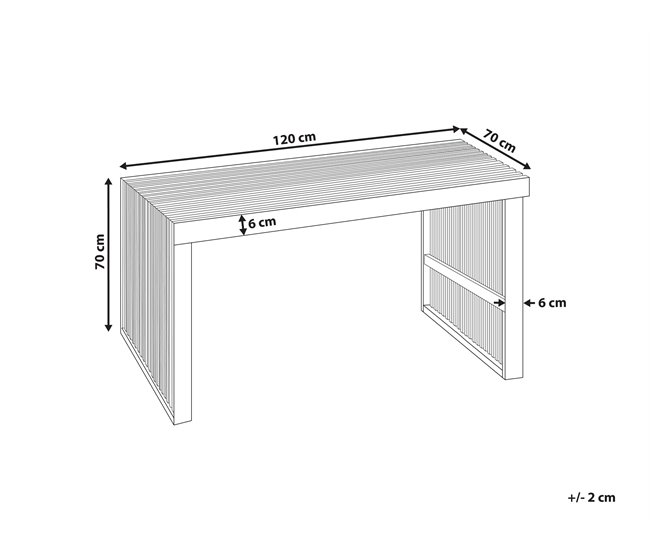 Conforama Mesa De Jardín De Madera De Acacia Clara 120 X 70 Cm BELLANO