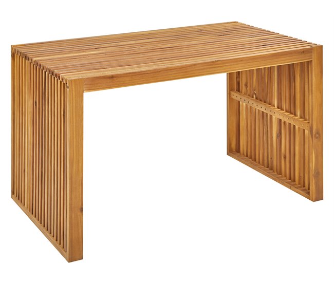 Conforama Mesa de jardín de madera de acacia clara 120 x 70 cm BELLANO