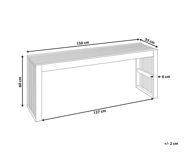 Conforama Mesa De Jardín De Madera De Acacia Clara 150 X 35 Cm BELLANO
