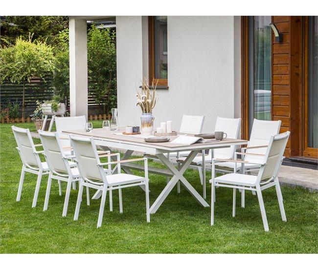 Conforama Mesa De Jardín Derivado De Madera Blanco FANES