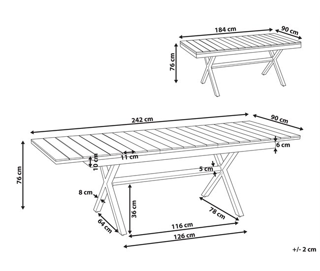Conforama Mesa De Jardín Derivado De Madera Blanco FANES