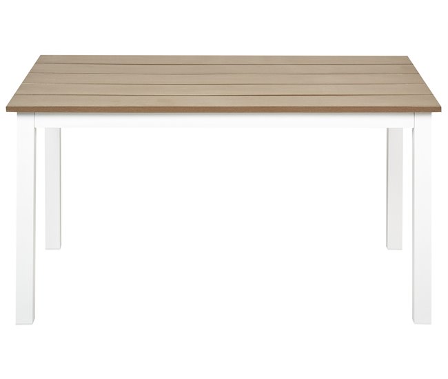 Conforama Mesa De Jardín Derivado De Madera Blanco MESSINA