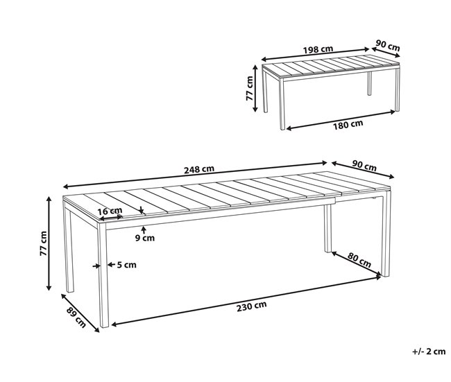 Conforama Mesa De Jardín Derivado De Madera Madera Clara TOFANE