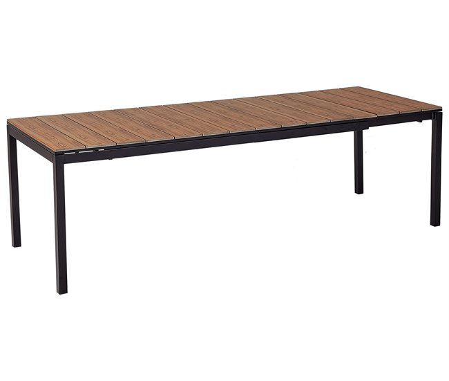 Conforama Mesa de jardín Derivado de madera Madera clara TOFANE