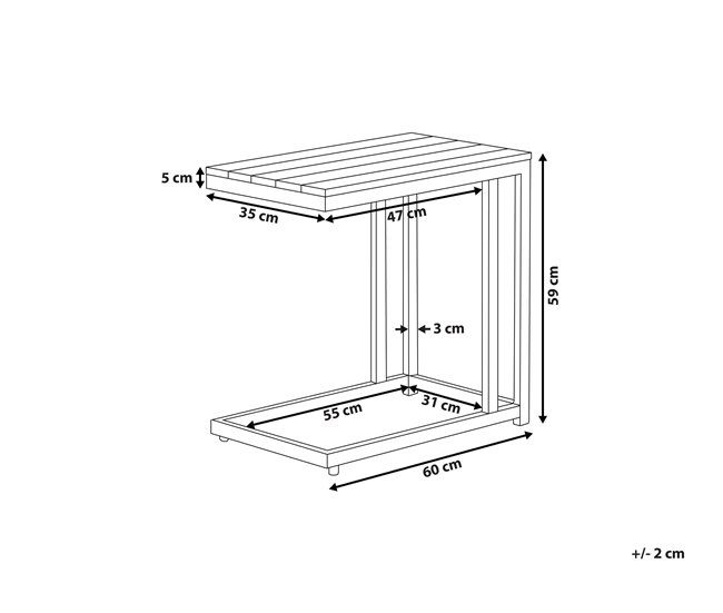 Conforama Mesa De Jardín Derivado De Madera Negro MESSINA