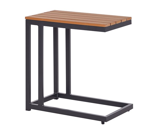 Conforama Mesa de jardín Derivado de madera Negro MESSINA