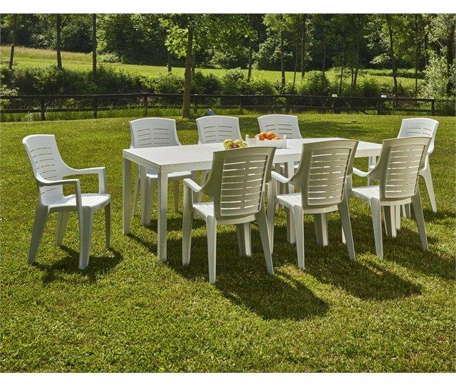 Conforama Mesa De Jardín Dmica Mesa De Comedor Extensible Rectangular Mesa De Jardín Extensible 100% Made In Italy 150x90h72 Cm Blanco
