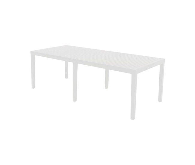 Conforama Mesa de jardín Dmica Mesa de comedor extensible rectangular Mesa de jardín extensible 100% Made in Italy 150x90h72 cm Blanco