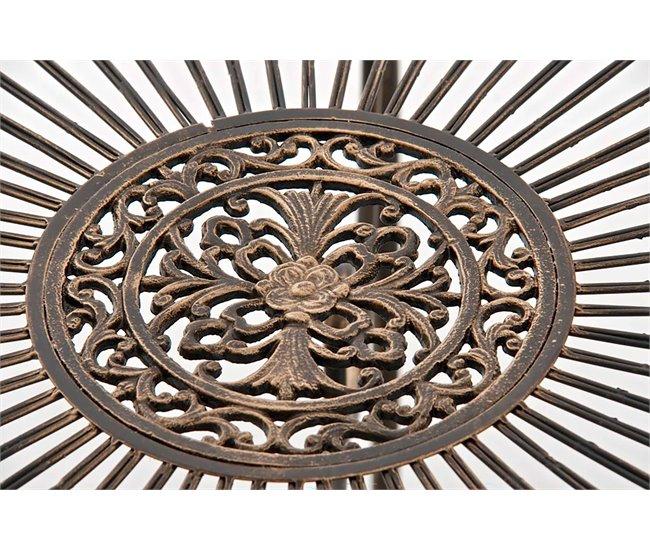 Conforama Mesa De Jardín Exterior Terraza Balcon Diseño Rústico Metal Bronce Envejecido M10_004953