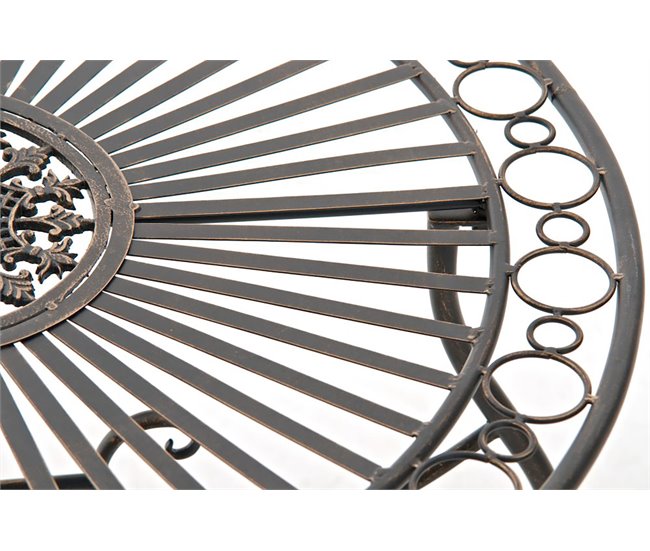 Conforama Mesa De Jardín Exterior Terraza Balcon Diseño Rústico ø 70 Cm Metal Bronce Envejecido M10_004957